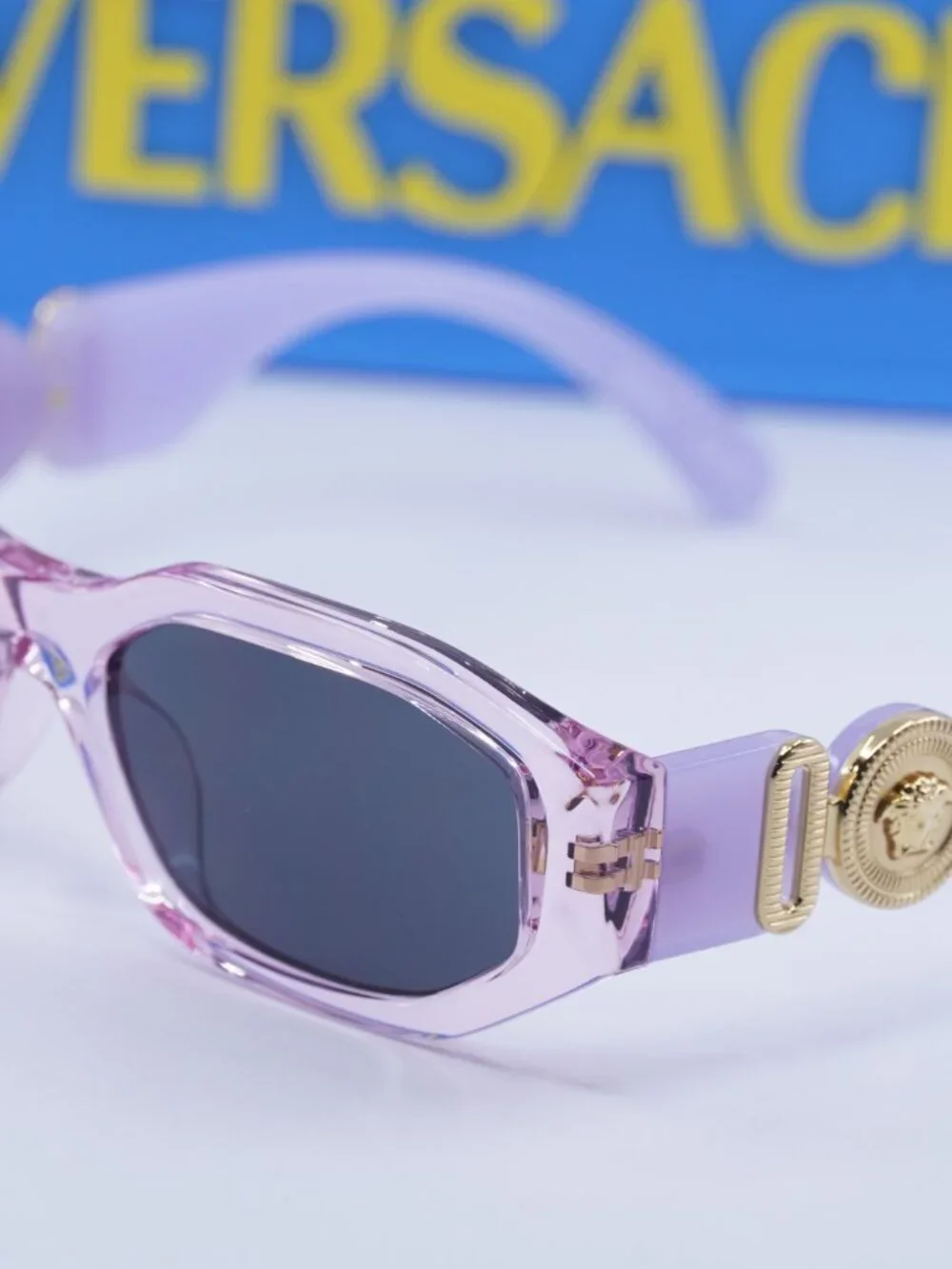 Versace Kids VK4429U 552687 Geometric Sunglasses - Transparent Lavander/Grey